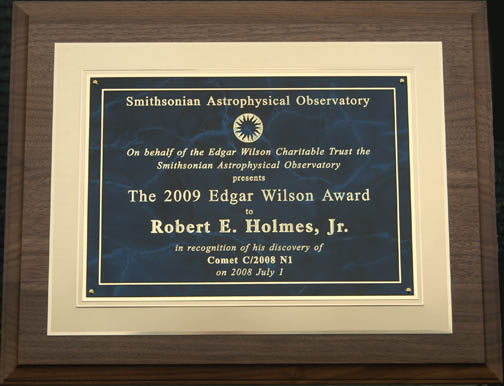 Edgar Wilson Award present to Holmes